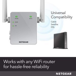 NETGEAR Wi-Fi Range Extender EX3700 Coverage 1000 Sq Ft and 15 Devices w/ AC750